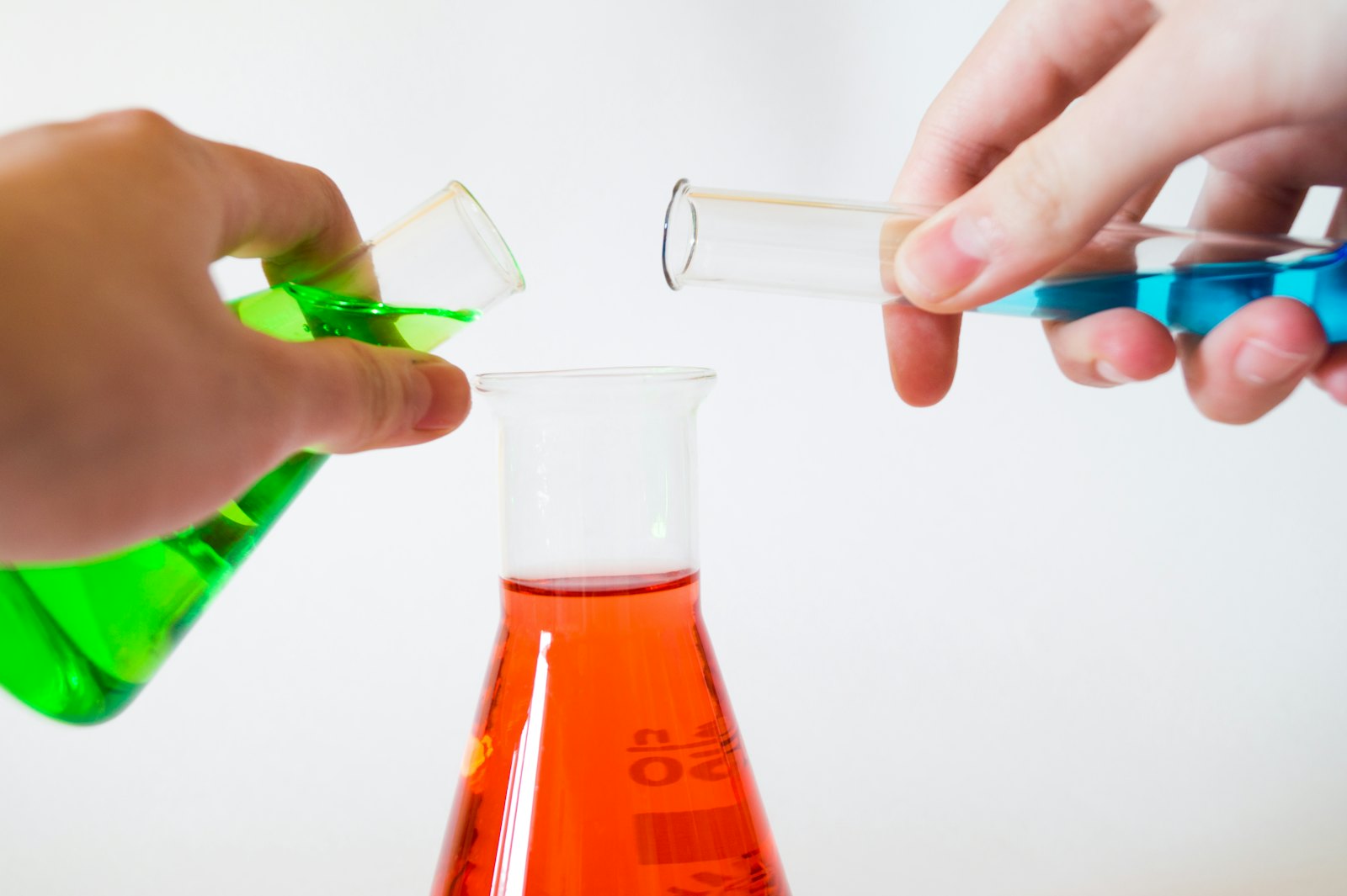 Researcher preparing samples at a laboratory bench