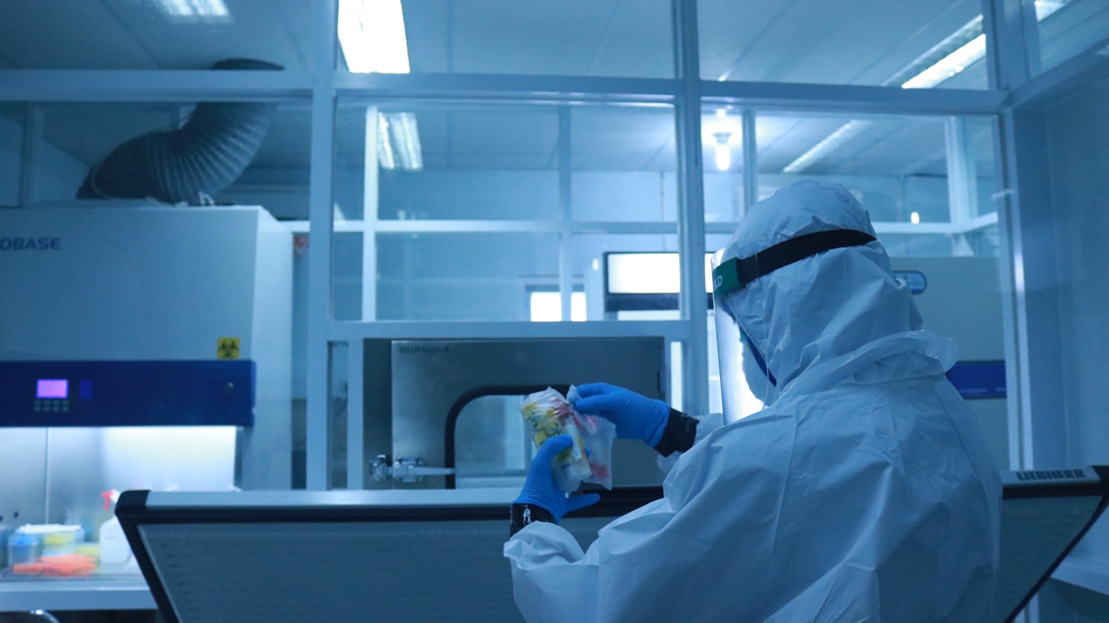Cell culture work in a laminar flow hood