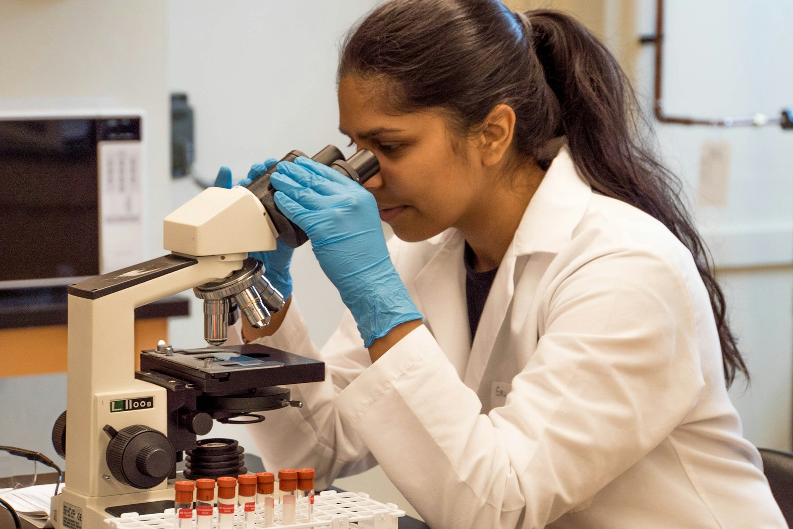 Laboratory analyst checking release documentation